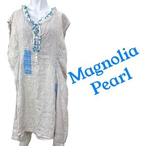 Magnolia Pearl Sleeveless Tan Linen Dress
